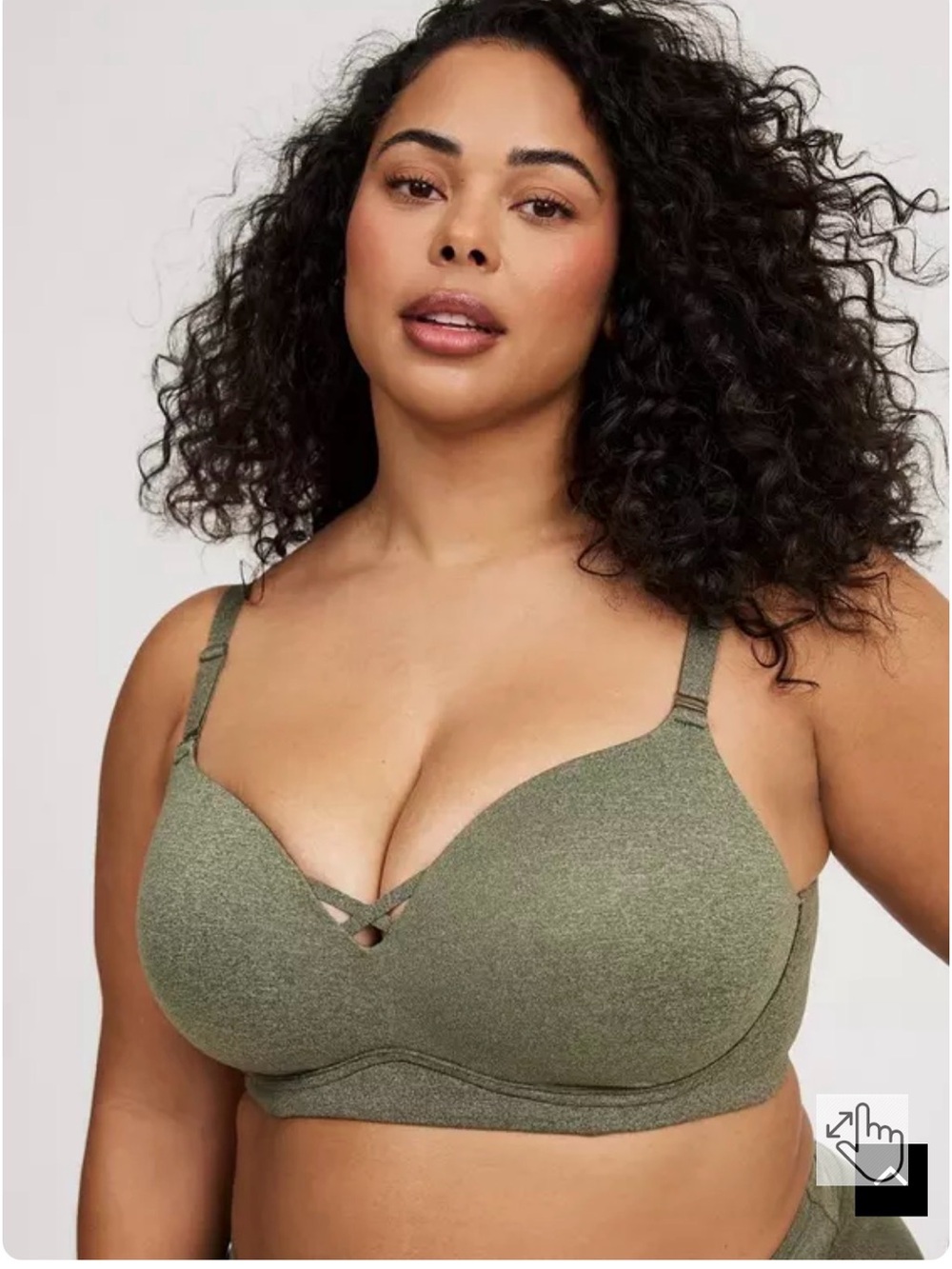 Torrid wireless push up bra in Olive Green